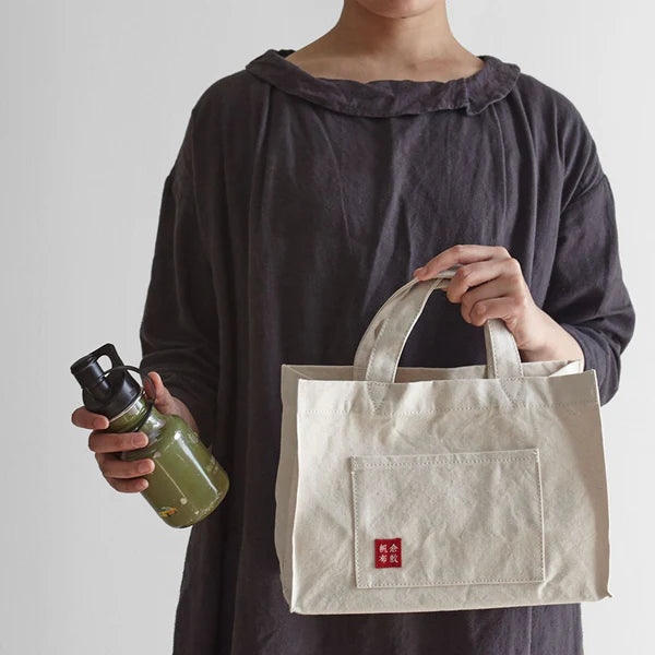 Premium Kurashiki Hampu Canvas Tote Bag - Stylish & Durable Black Shoulder Bag for Women | Perfect for Shopping, Work, Travel & Daily Use