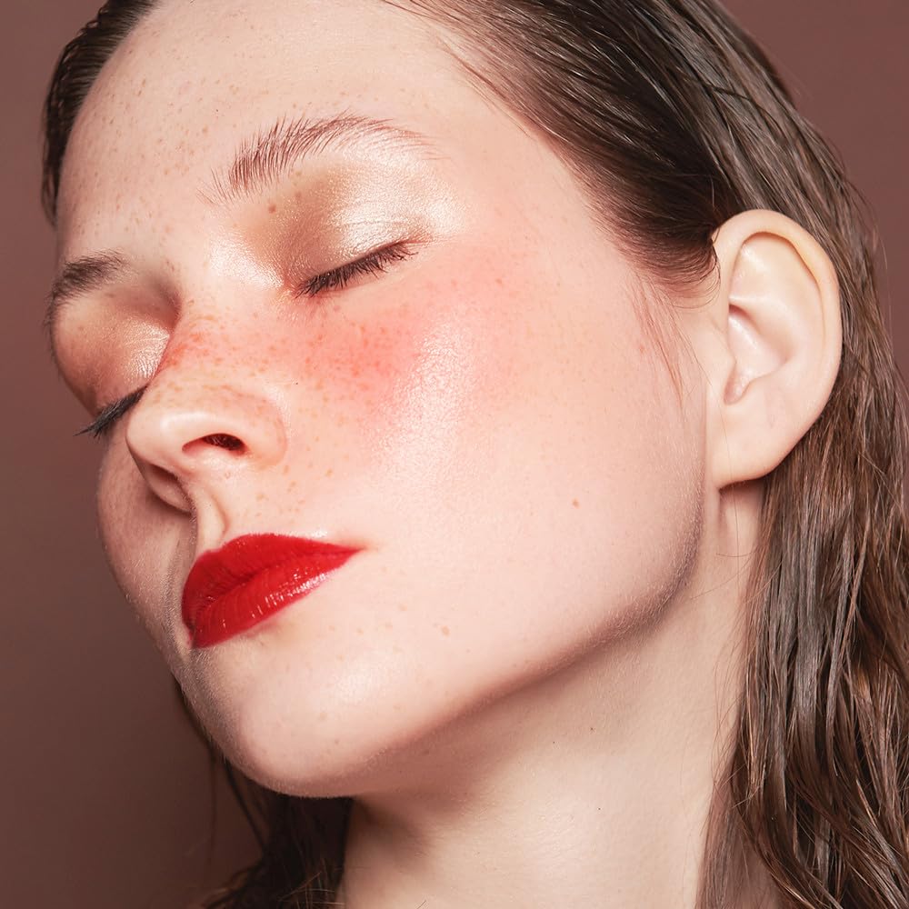 ROUSE Soft Matte Mushroom Blush Powder - Long Lasting Cheek Makeup with Highlighting Effect in Coral Red | Perfect for Daily Wear & Special Occasions