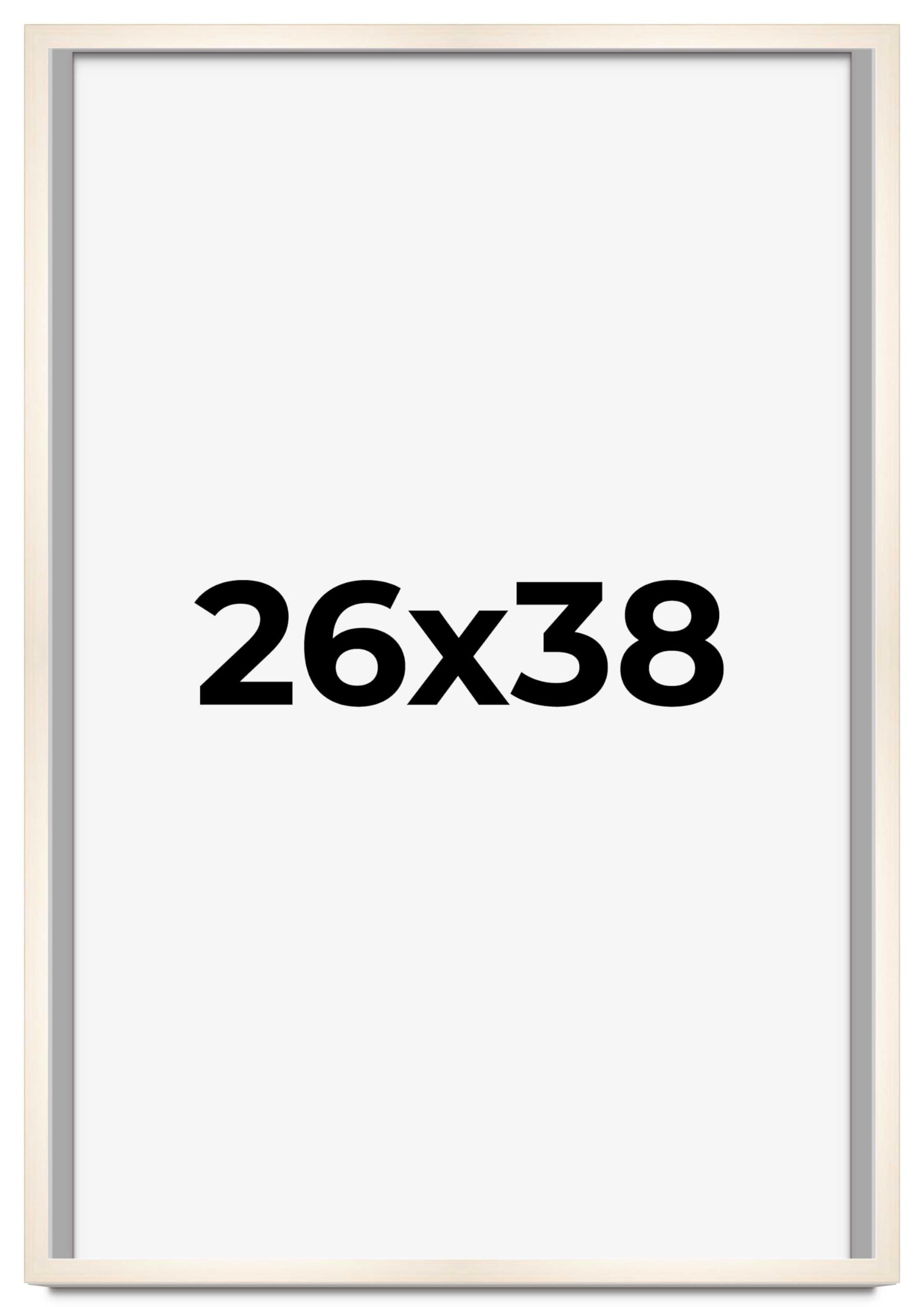 CountryArtHouse 26x38 Inch Whitewashed Solid Wood Picture Frame - 0.8125