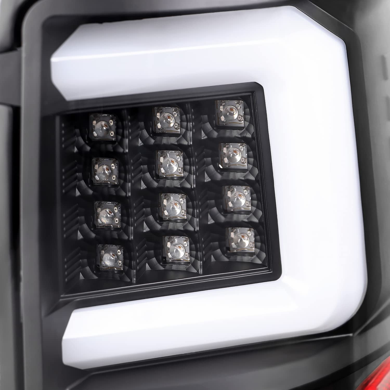 Spec-D Tuning Black LED Tail Lights with Light Bar - Compatible with 2009-2014 Ford F150 Pickup Truck, Left & Right Pair Assembly - Enhances Rear Visibility & Style for Night Driving and Custom Builds