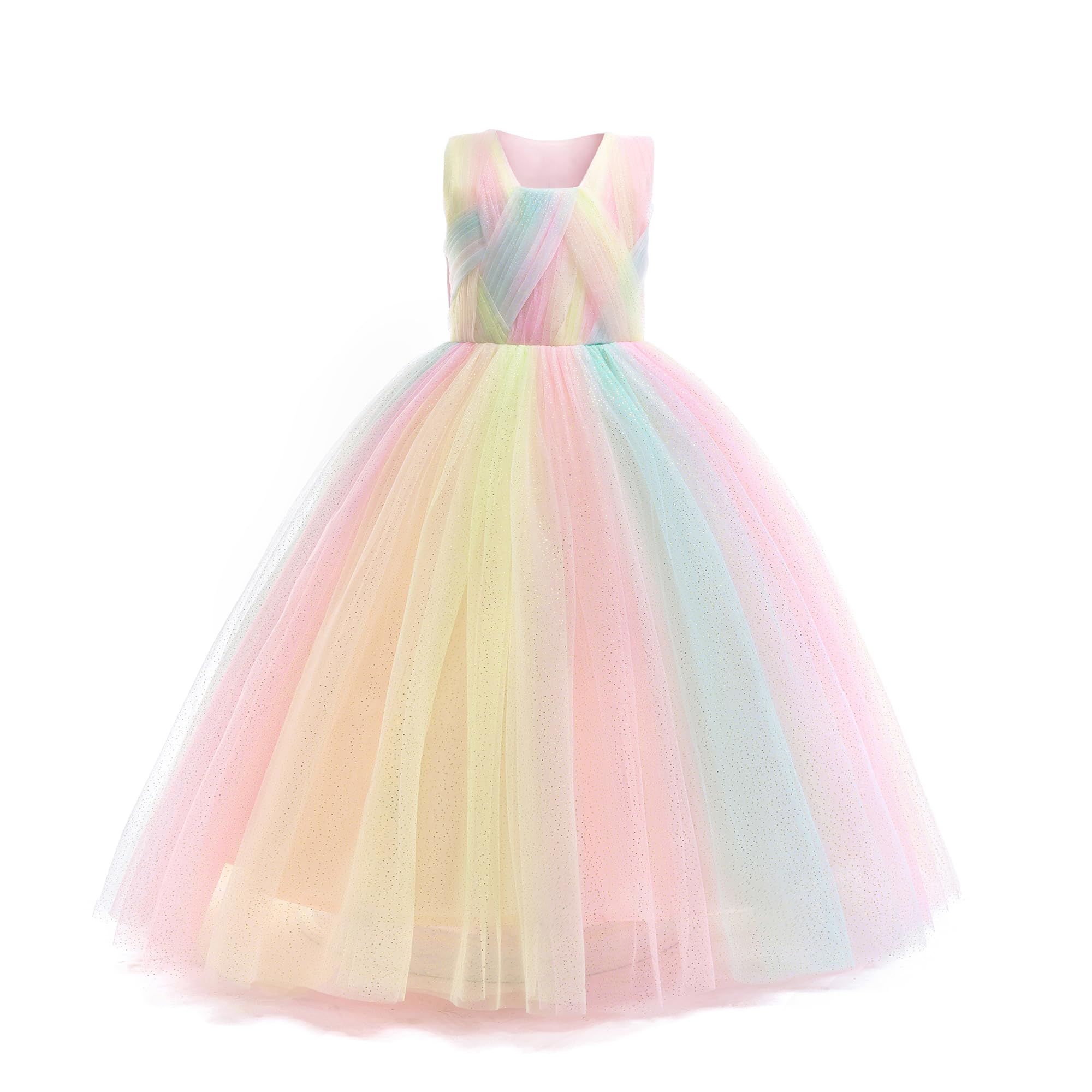 Flower Girl Formal Wedding Dress - Elegant Tulle Bridesmaid Gown for Kids Birthday, Pageant, Prom & Special Occasions | Princess Ball Gown for Wedding Party & Formal Events