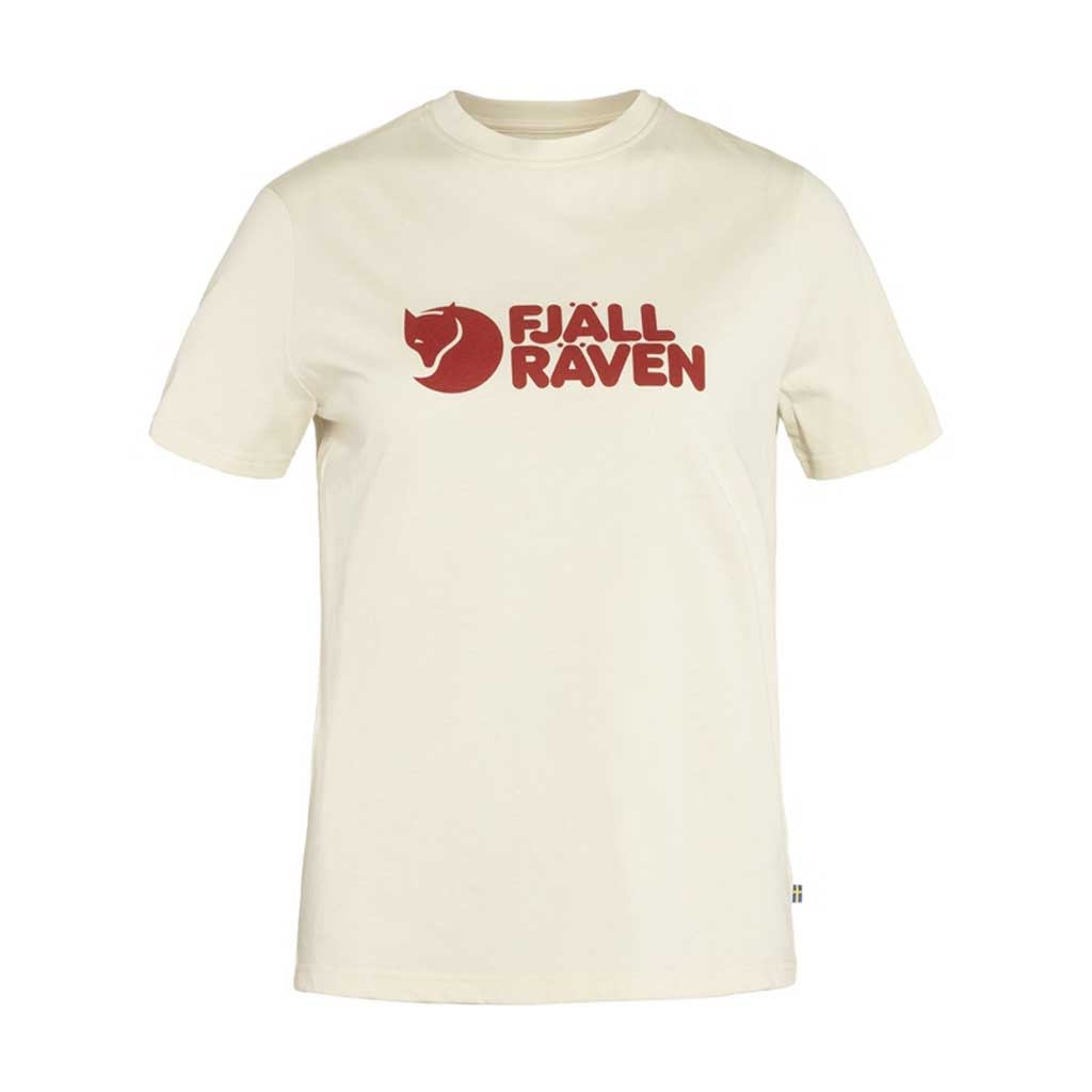 Fjallraven Women's Logo Tee - Soft Cotton Short Sleeve T-Shirt in Chalk White | Casual Wear, Outdoor Adventures & Travel Essentials