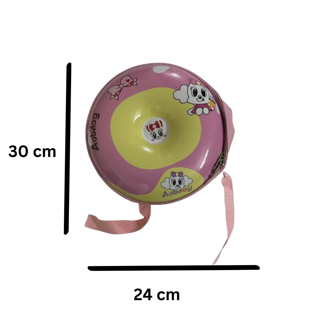 SHREECHALES Pink Donut Shaped Backpack for Kids - Cute Unisex School Bag for Boys & Girls, Durable Lunchbox Carrier & Party Favor Gift (Pack of 1) - Perfect for School, Travel & Birthday Parties
