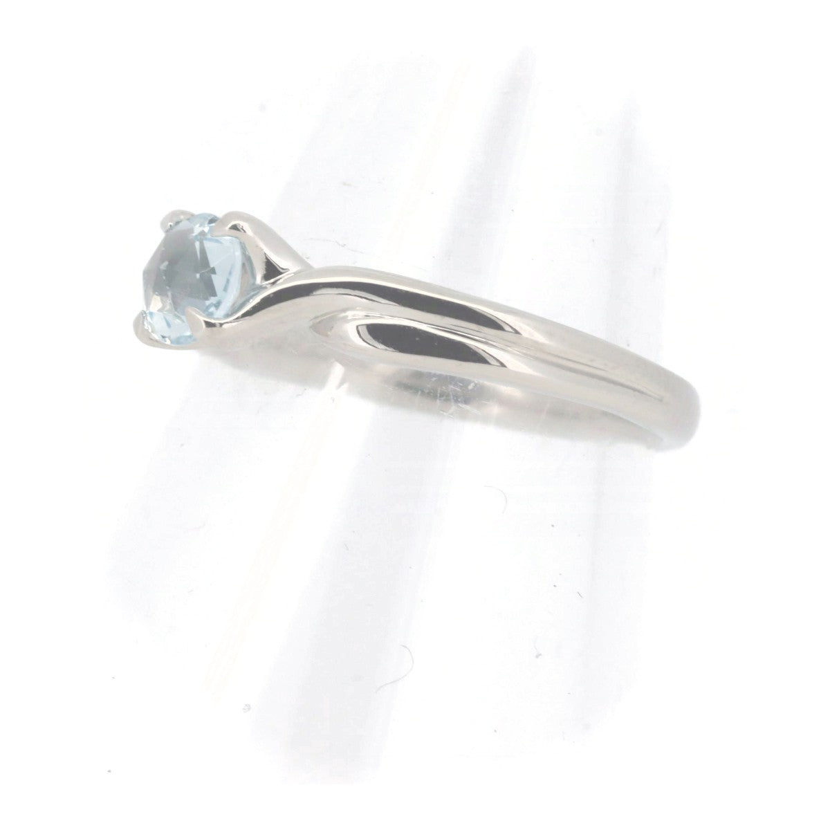 4℃ Genuine Aquamarine Platinum Ring for Women - Elegant Birthstone Jewelry for Engagement, Wedding & Anniversary Gifts