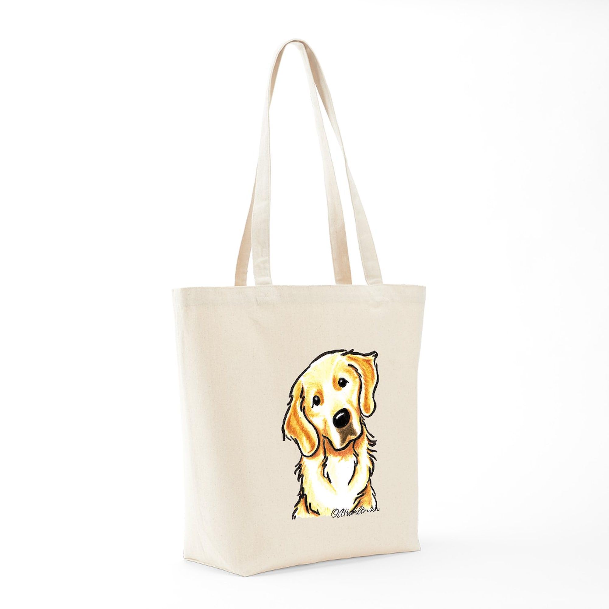 Golden Retriever Portrait Canvas Tote Bag - Eco-Friendly Reusable Shopping Bag for Groceries, Beach & Daily Use | Cute Dog Lover Gift