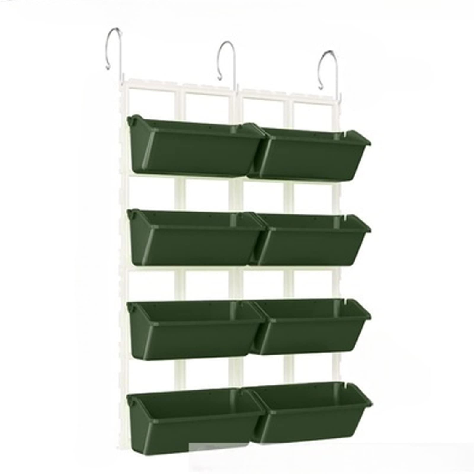 YXGLL 8-Pocket Vertical Hanging Planter for Balcony - Multi-Layer Stackable Flower Pot for Vegetables, Strawberries & Herbs (Army Green) | Space-Saving Garden Solution for Small Spaces & Urban Gardening