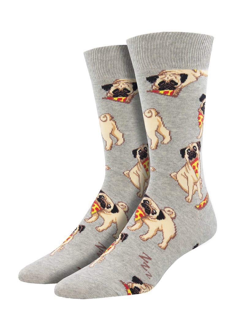 Socksmith Grey Man's Best Friend Socks Size 10-13, 1 Pair - Perfect for Casual Wear and Dog Lovers