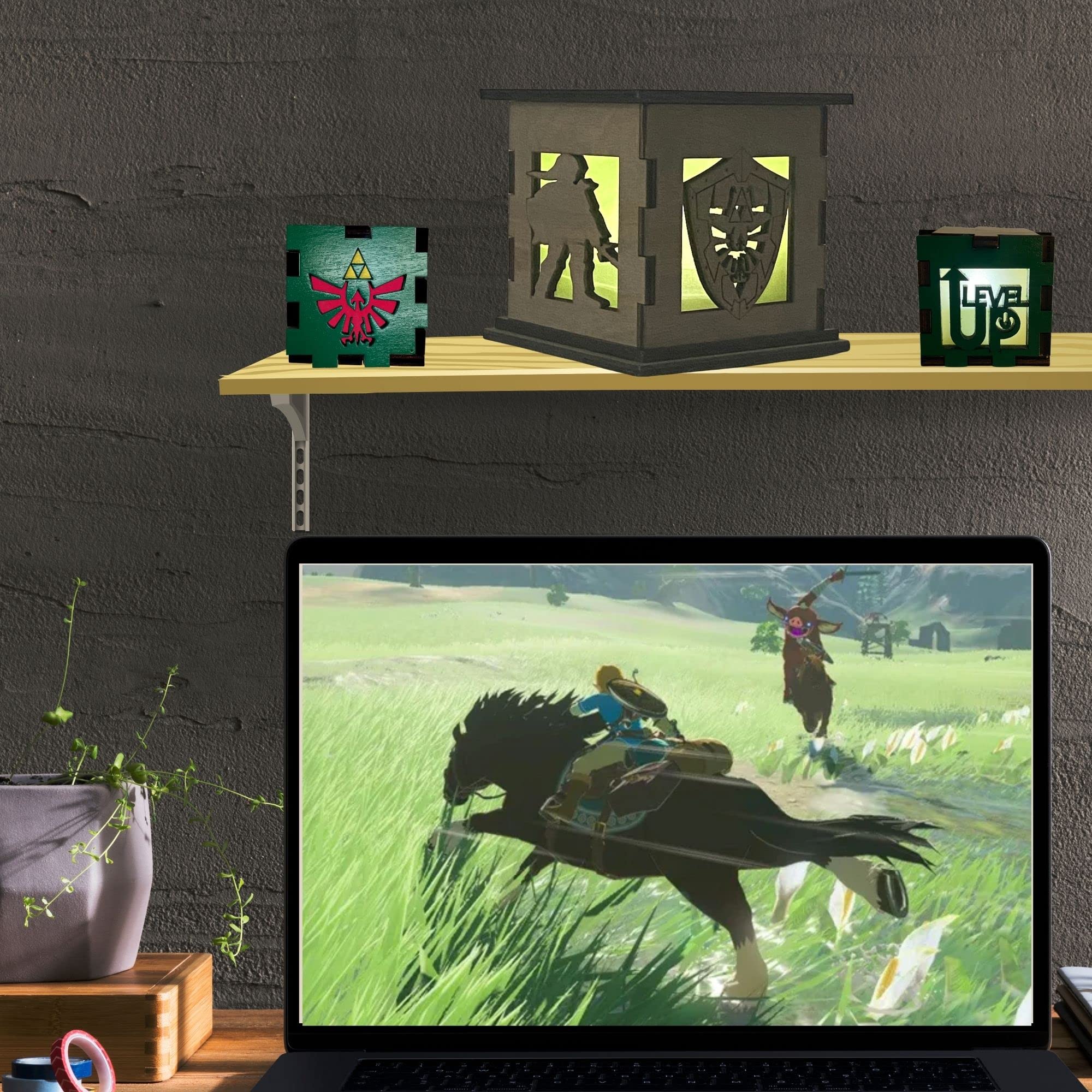 The Legend of Zelda Light Up Decorative Box - Video Game Themed Shelf Decor & LED Night Light - Handmade in USA - Perfect for Gaming Room, Bedside Table & Collector's Display