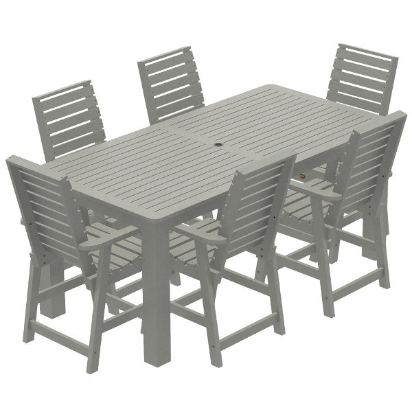 Glennville 7-Piece Counter Height Dining Set - Modern Kitchen & Breakfast Nook Table with Chairs for Small Spaces