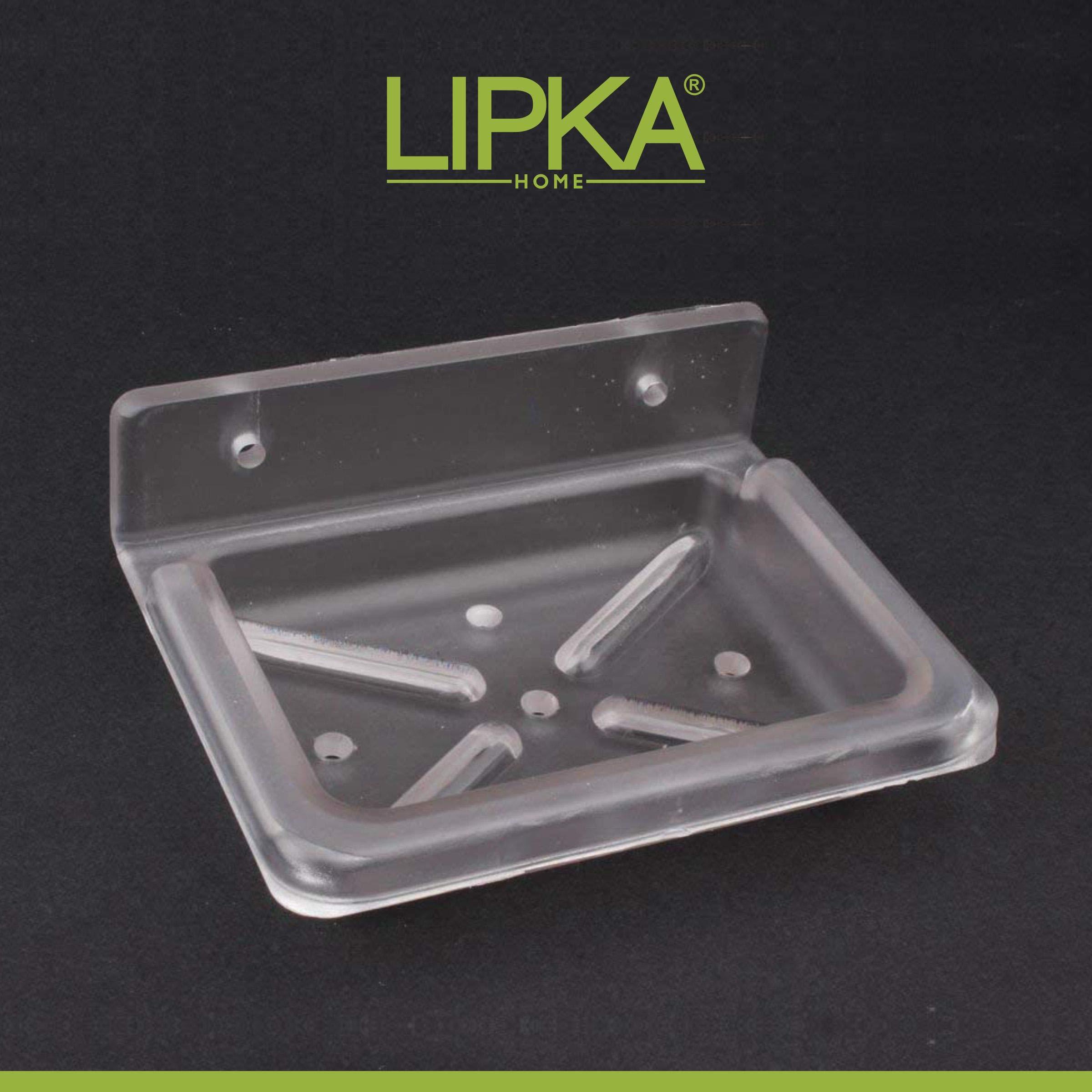 LIPKA Unbreakable ABS Square Soap Holder - Pack of 2, Wall Mount or Countertop Soap Dish for Bathroom & Kitchen - Durable Bathroom Accessories for Shower, Sink, and Countertop Organization