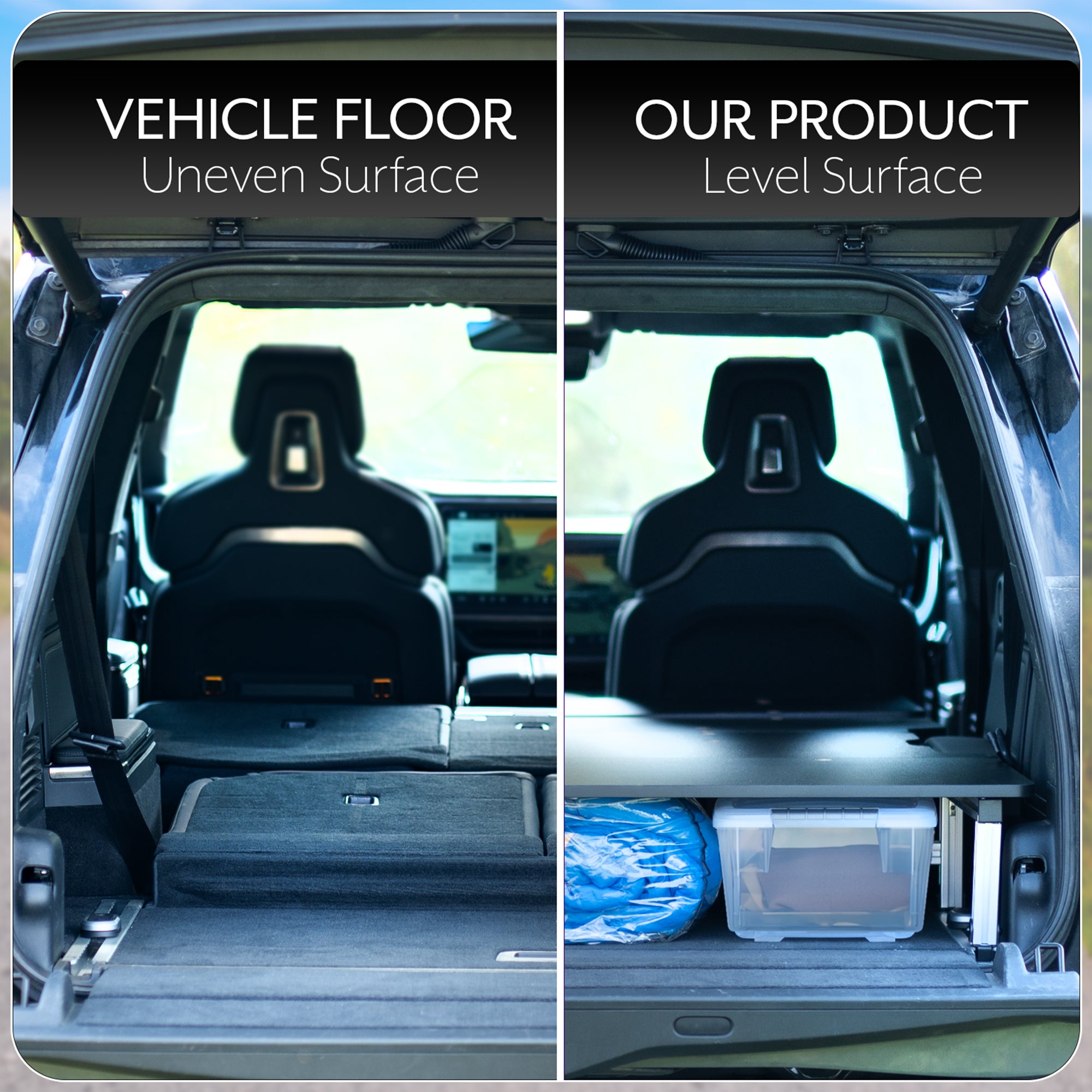 VIVO Sleeping Platform & Storage System for Rivian R1S - Car Camping Gear for Outdoor Adventures & Road Trips