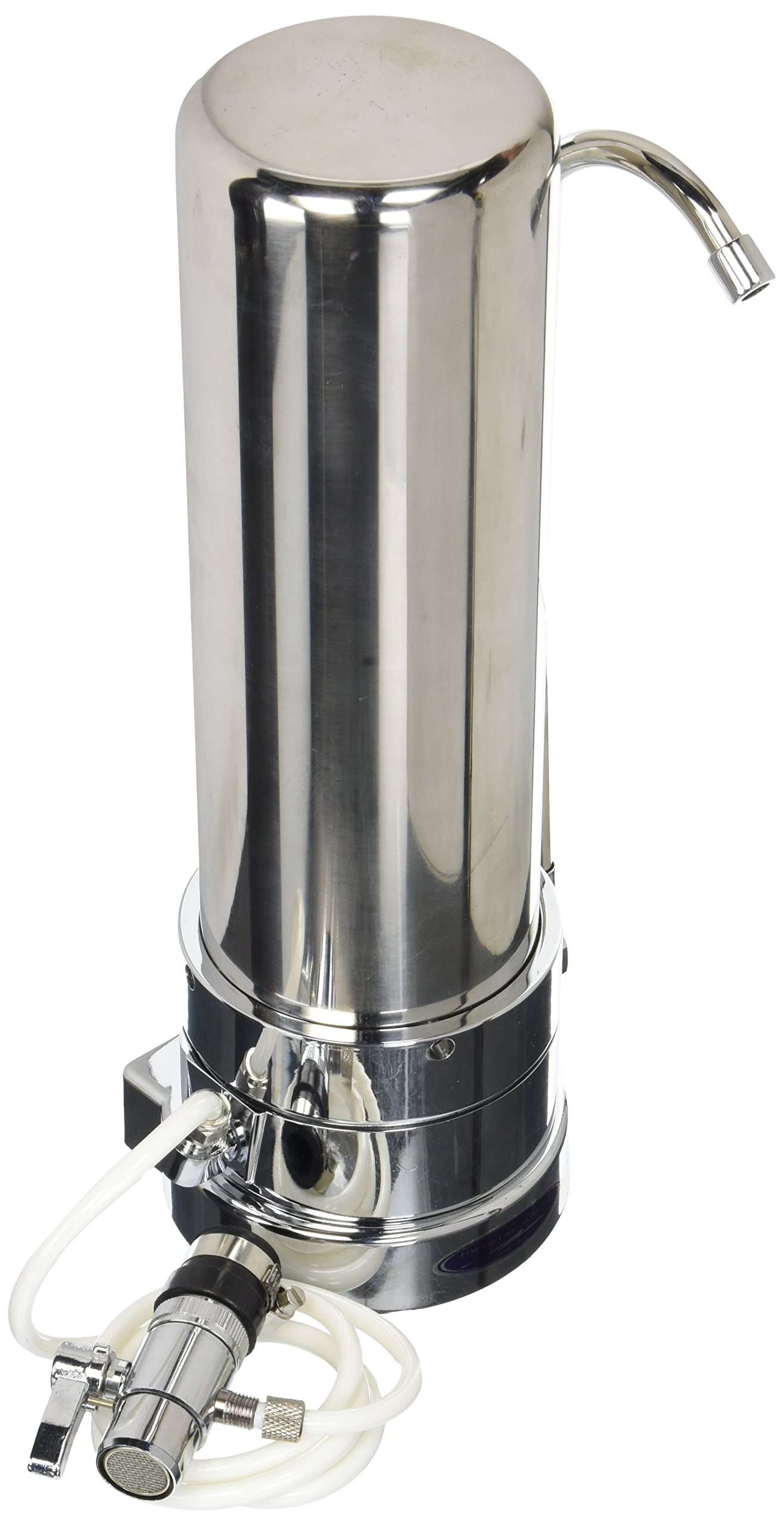 Smart Single Cartridge Countertop Water Filter System for Arsenic Removal - Stainless Steel Design by Crystal Quest | Perfect for Home, Office & RV Use