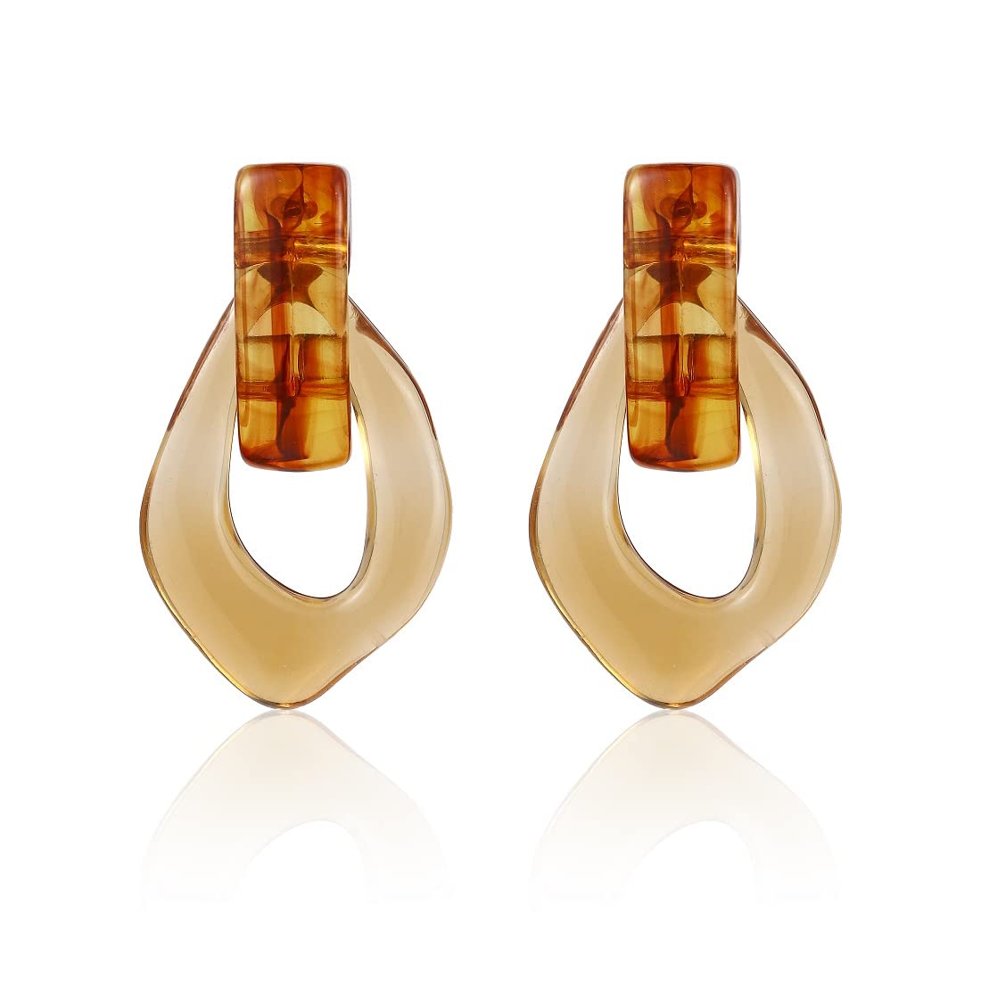 Vintage 80s 90s Colorful Transparent Resin Dangle Drop Earrings - Round Geometric Circle Statement Jewelry for Women | Perfect for Retro Parties, Boho Fashion & Everyday Wear
