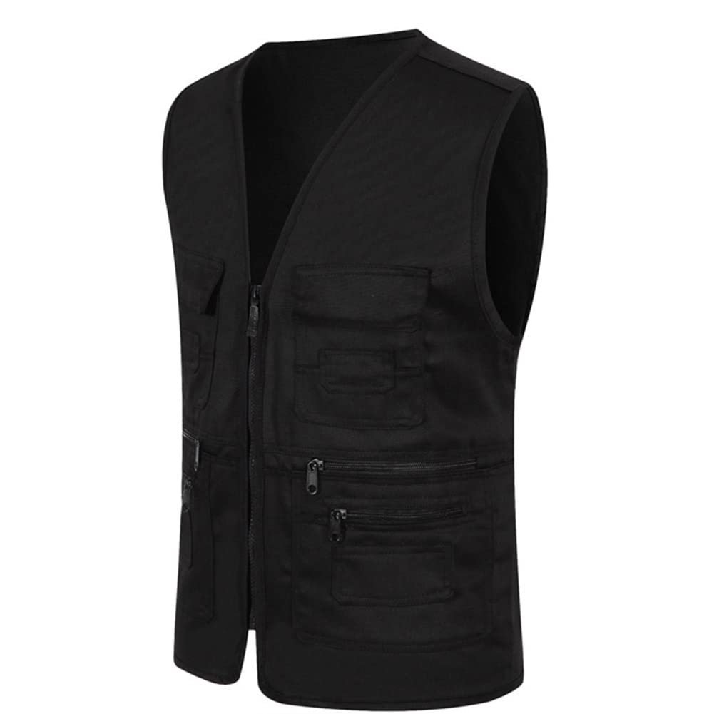 MGGSNDI Unisex Multi-Pocket Utility Vest for Work, Fishing & Photography - Durable Solid Color Waistcoat for Outdoor Activities, Travel & Professional Use