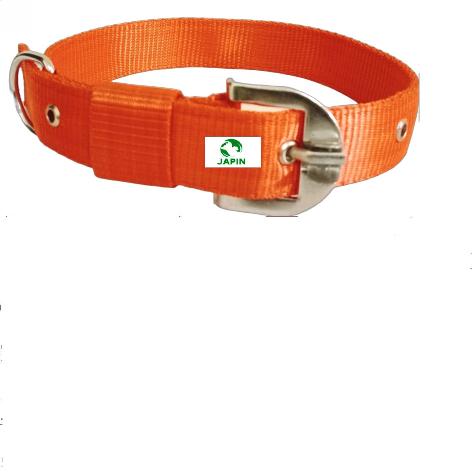 **JAPIN 1.25 Inch Comfortable Dog Neck Collar Belt - Adjustable & Durable Pet Collar for Everyday Use (Orange) - Perfect for Walks, Training & Outdoor Adventures**
