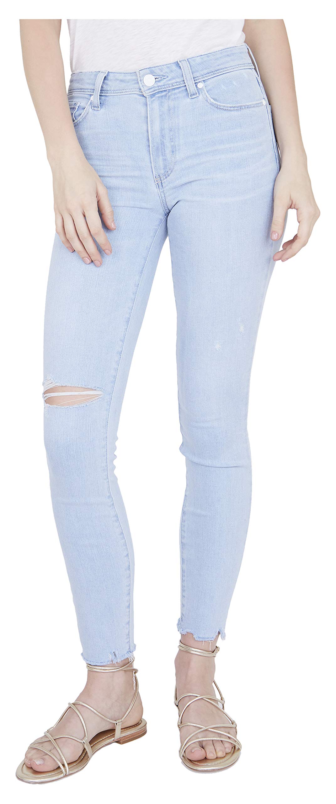 PAIGE Women's Hoxton Transcend High Rise Ultra Skinny Fit Ankle Jeans - Stretch Denim Pants for Work, Date Night & Everyday Comfort