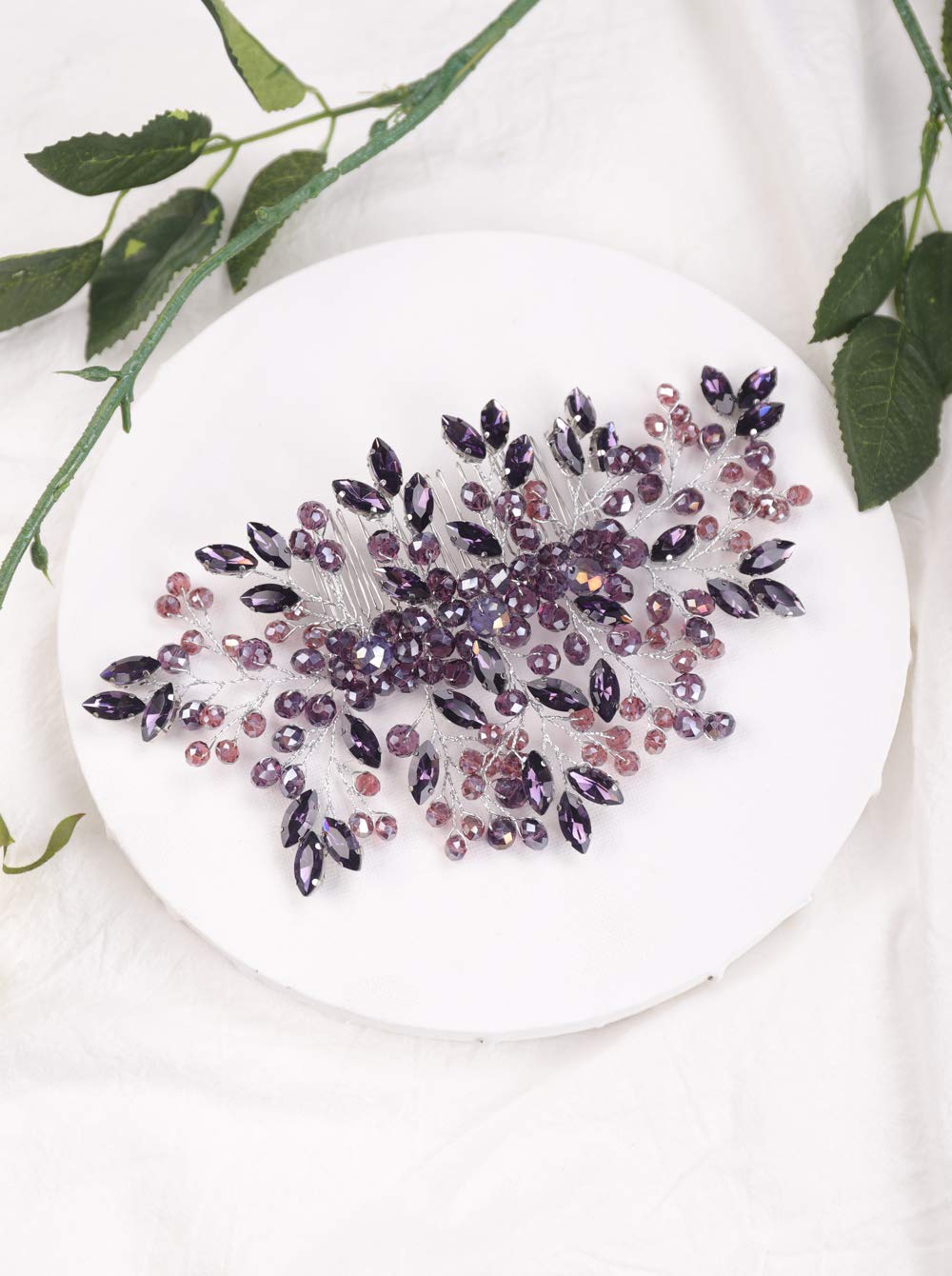 Purple Crystal Hair Comb for Wedding - Amethyst Bridal Hair Accessory for Women & Girls - Perfect for Brides & Special Occasions