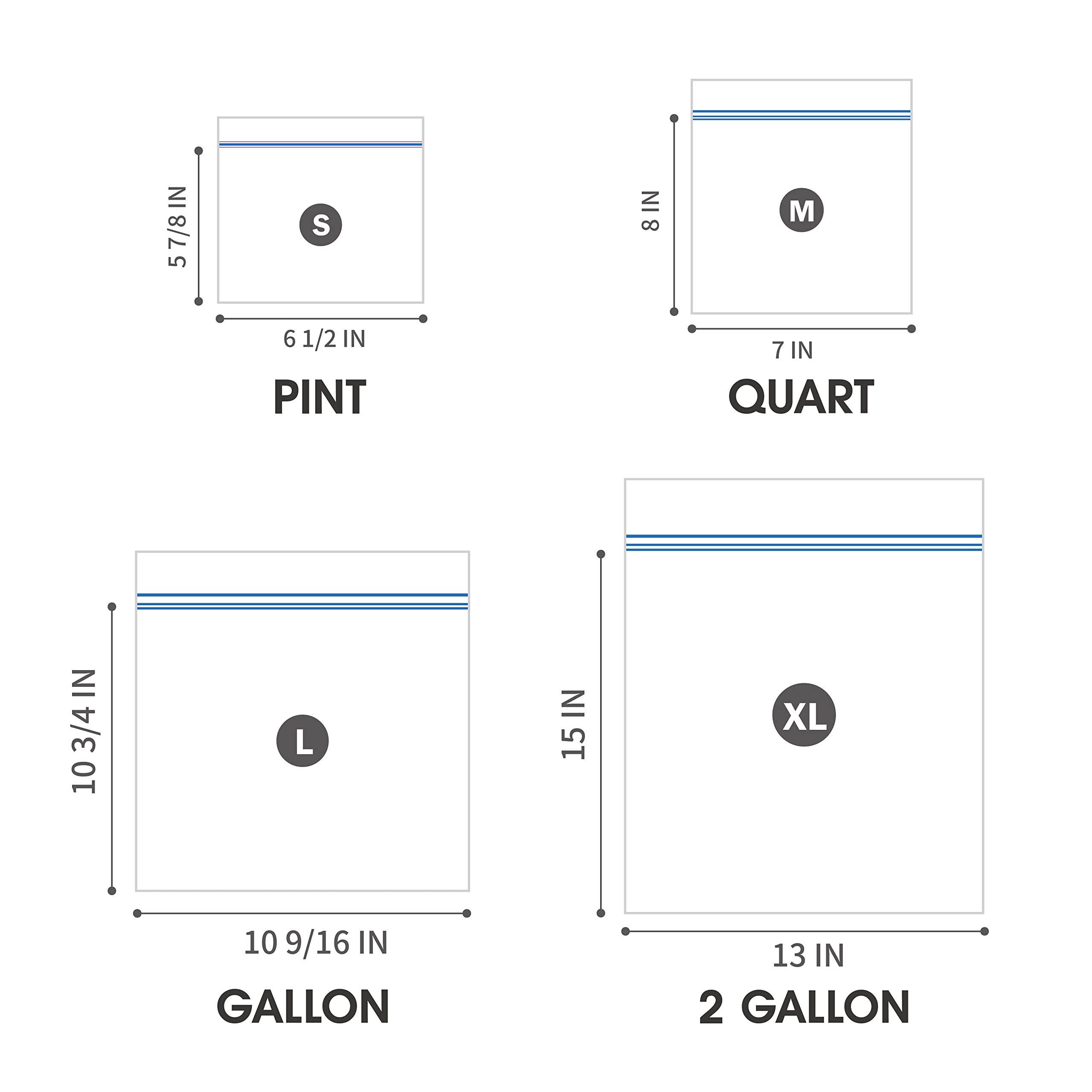 24/7 Bags - 1200 Count Heavy Duty Gallon Zip Storage Bags with Double Zipper Seal, Easy Grip Tabs & Write-On Space | BPA-Free, Case Pack of 24 Boxes (50 Bags Each) | Perfect for Food Storage, Organization & Freezer Use