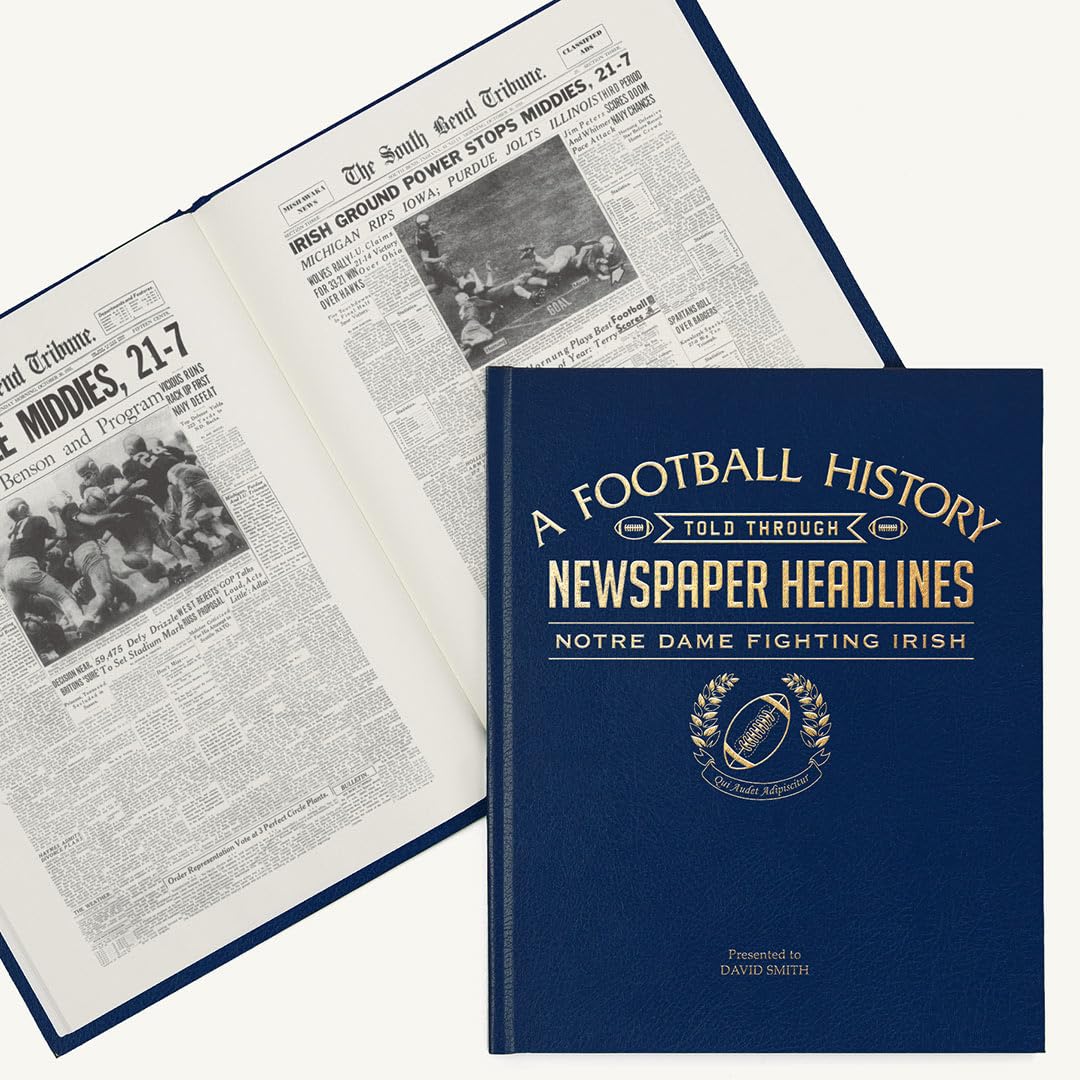 Personalized College Football Newspaper History Book - A3 Large Deluxe Hardcover | Custom Gift for College Football Fans, Alumni & Students | Perfect for Game Day Decor, Alumni Reunions & Memorabilia Collections