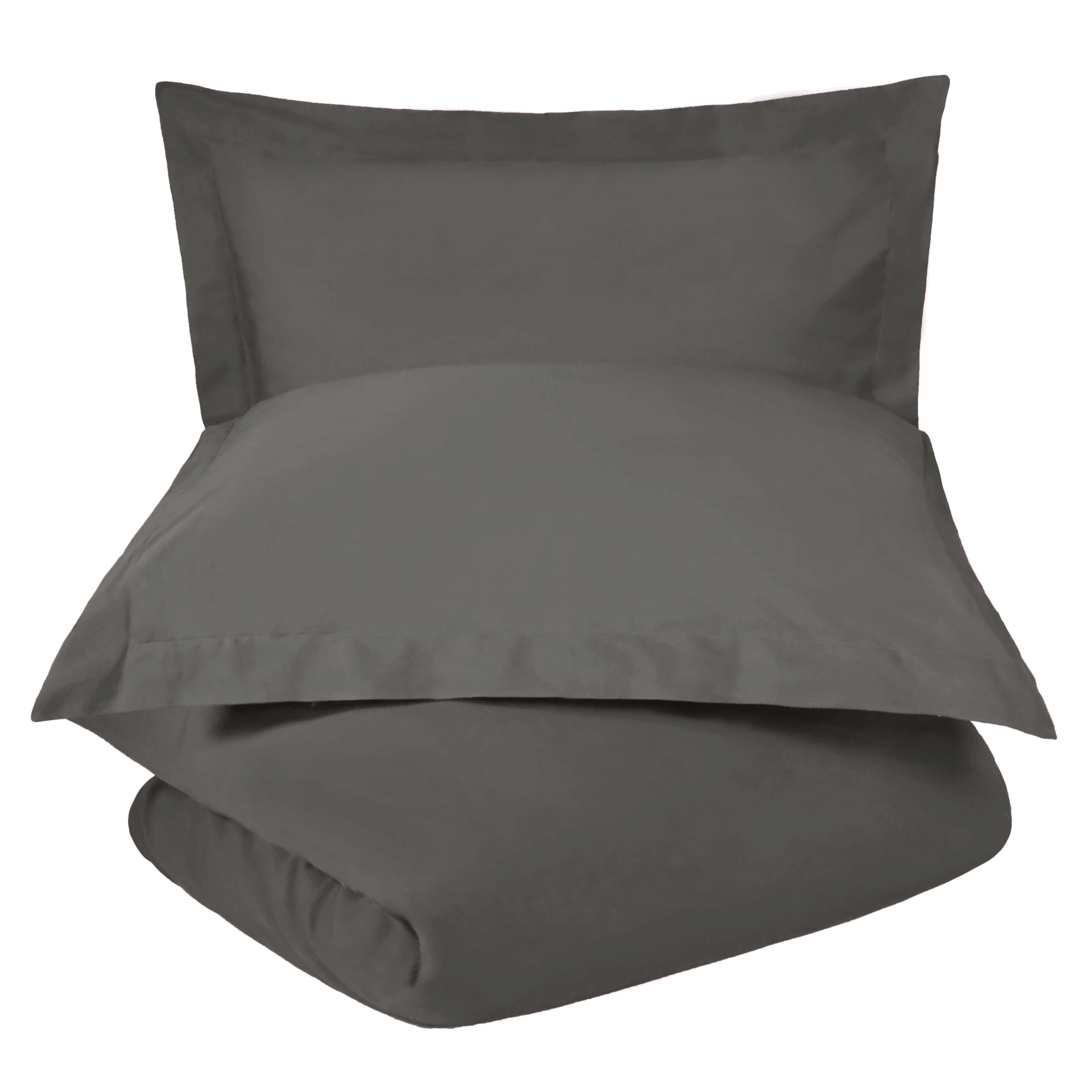 300 Thread Count Cotton Percale Solid Duvet Cover Set - Queen Size, Breathable & Soft Bedding Set for All Seasons - Perfect for Master Bedroom, Guest Room & Hotel Use