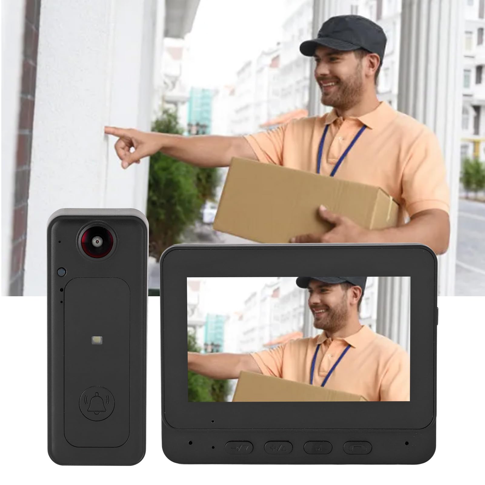 8MP Video Doorbell Intercom System with Auto Recording, 4.3