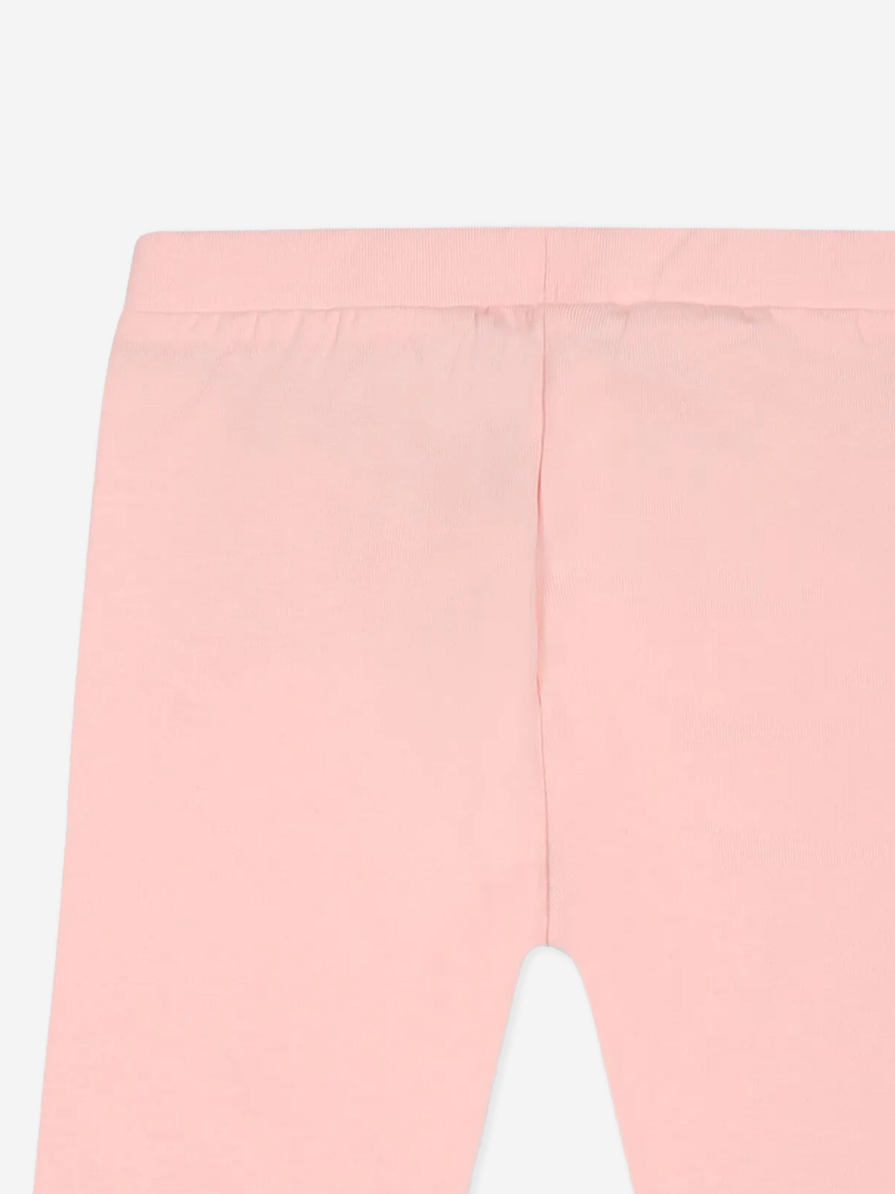 Adorable Pink Teddy Bear Leggings for Baby Girls - Soft & Comfortable Toddler Pants for Playtime, Daycare & Photo Shoots