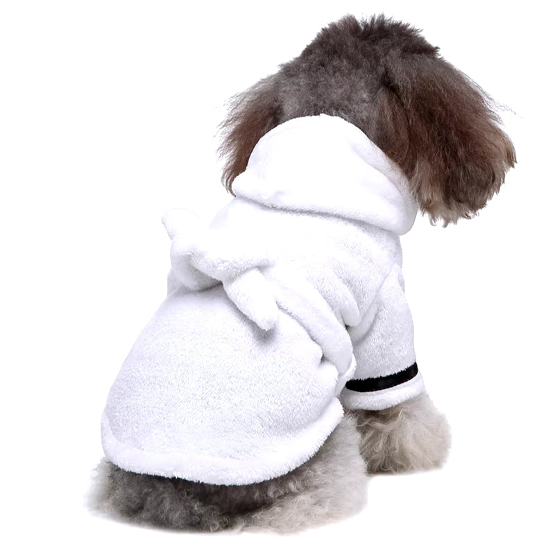 Soft Cotton Hooded Dog Bathrobe - Absorbent Pet Towel Pajama with Hood for Small & Large Dogs - Perfect for Bath Time, Grooming & Relaxing at Home