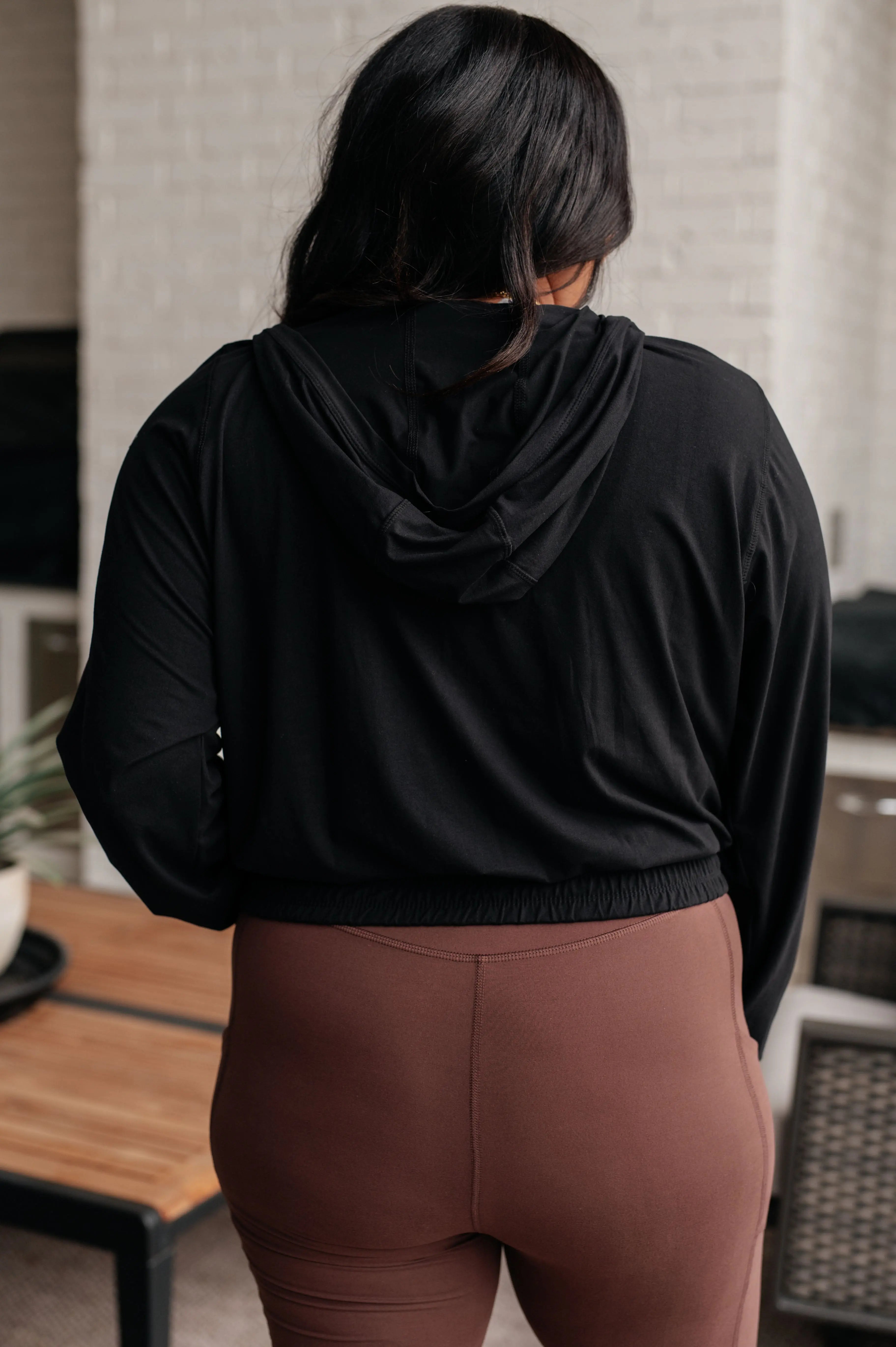 Black Morning Run Half Zip Hoodie - Lightweight & Breathable for Jogging, Gym & Outdoor Activities