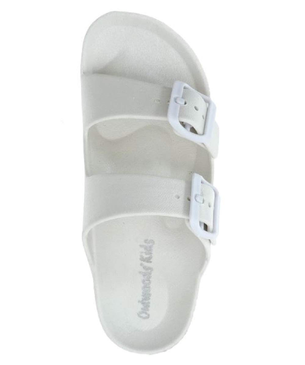 OUTWOODS Kids' Lightweight Slide Sandals - Breathable Comfortable White Beach Shoes for Boys & Girls - Perfect for Summer, Pool, Beach & Outdoor Play