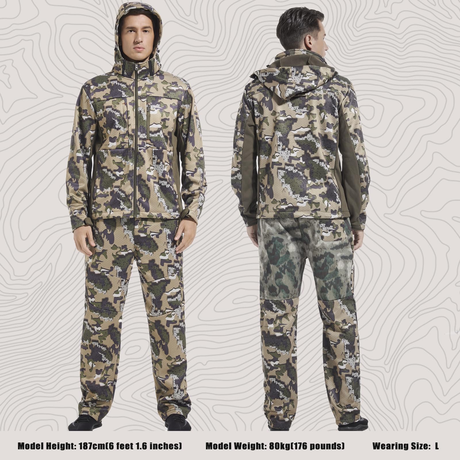UIIHUNT Men's Fleece-Lined Waterproof Silent Hunting Jacket & Pants Set - Safety Strap Compatible for Cold Weather Hunting Gear | Ideal for Deer Hunting, Turkey Hunting & Outdoor Adventures