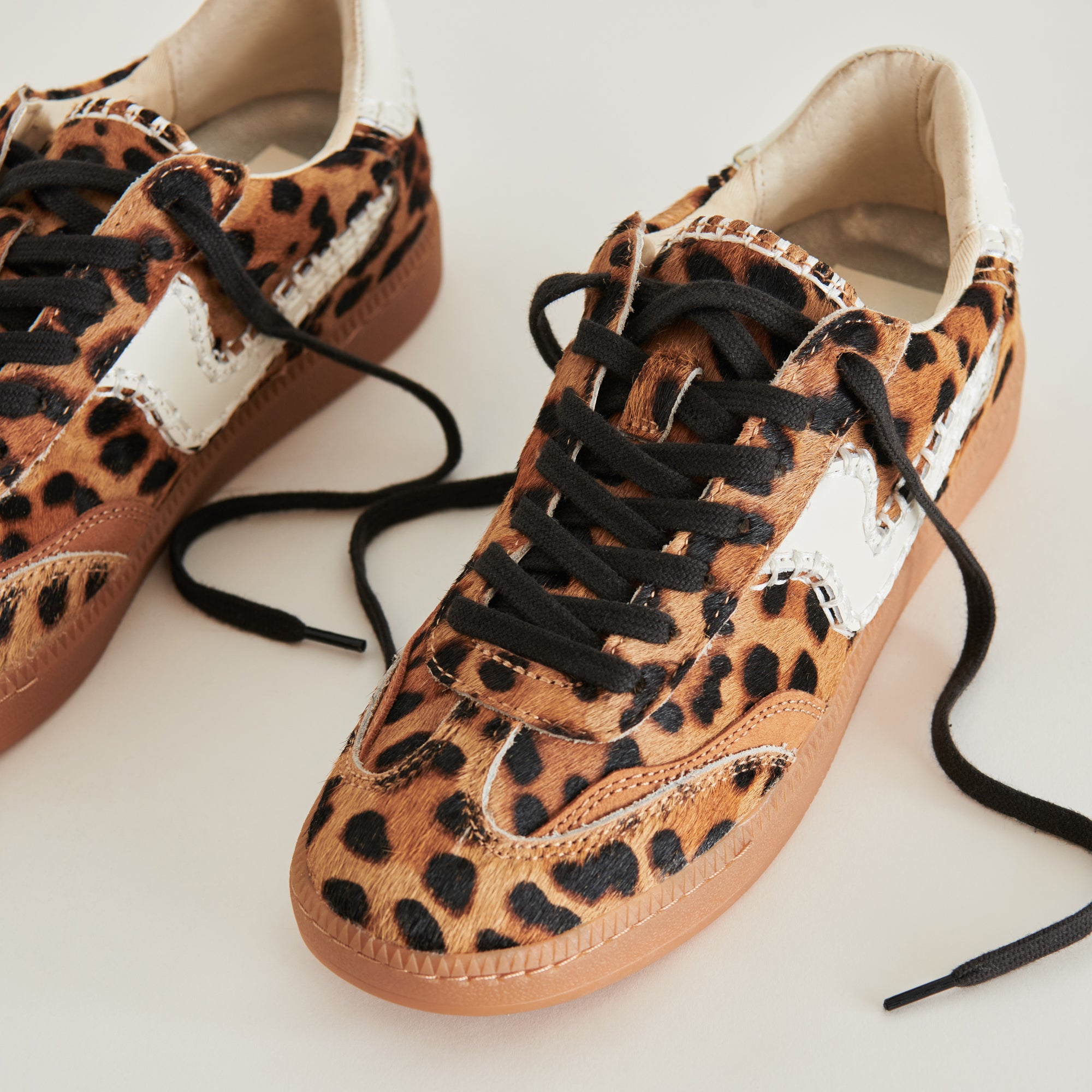 Notice Stitch Sneakers - DK Leopard Calf Hair Women's Fashion Shoes for Casual Wear & Street Style