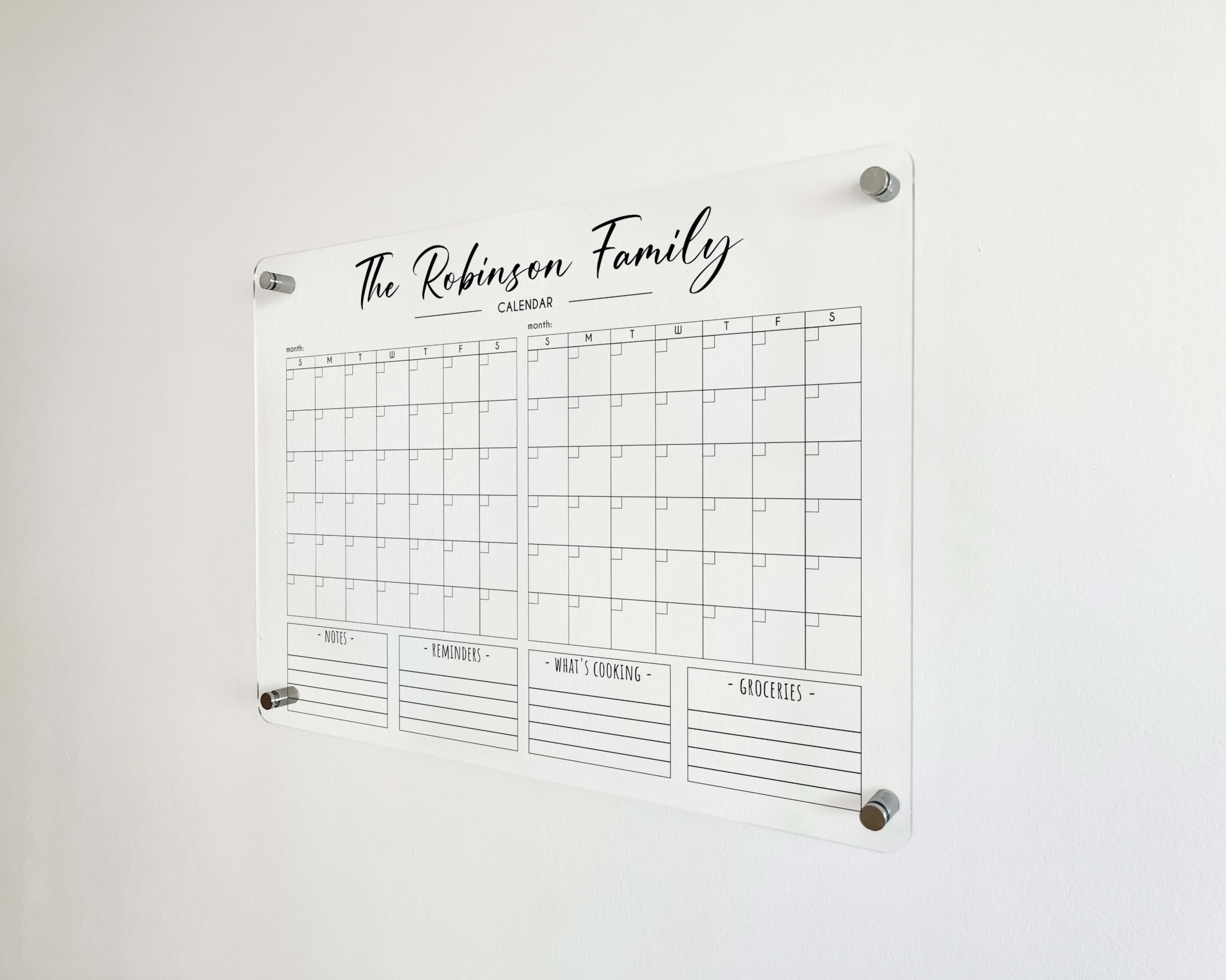 2025 Two Month Wall Calendar - Personalized Family Planner with Marker | Perfect for Home Office, School, or as a Housewarming Gift