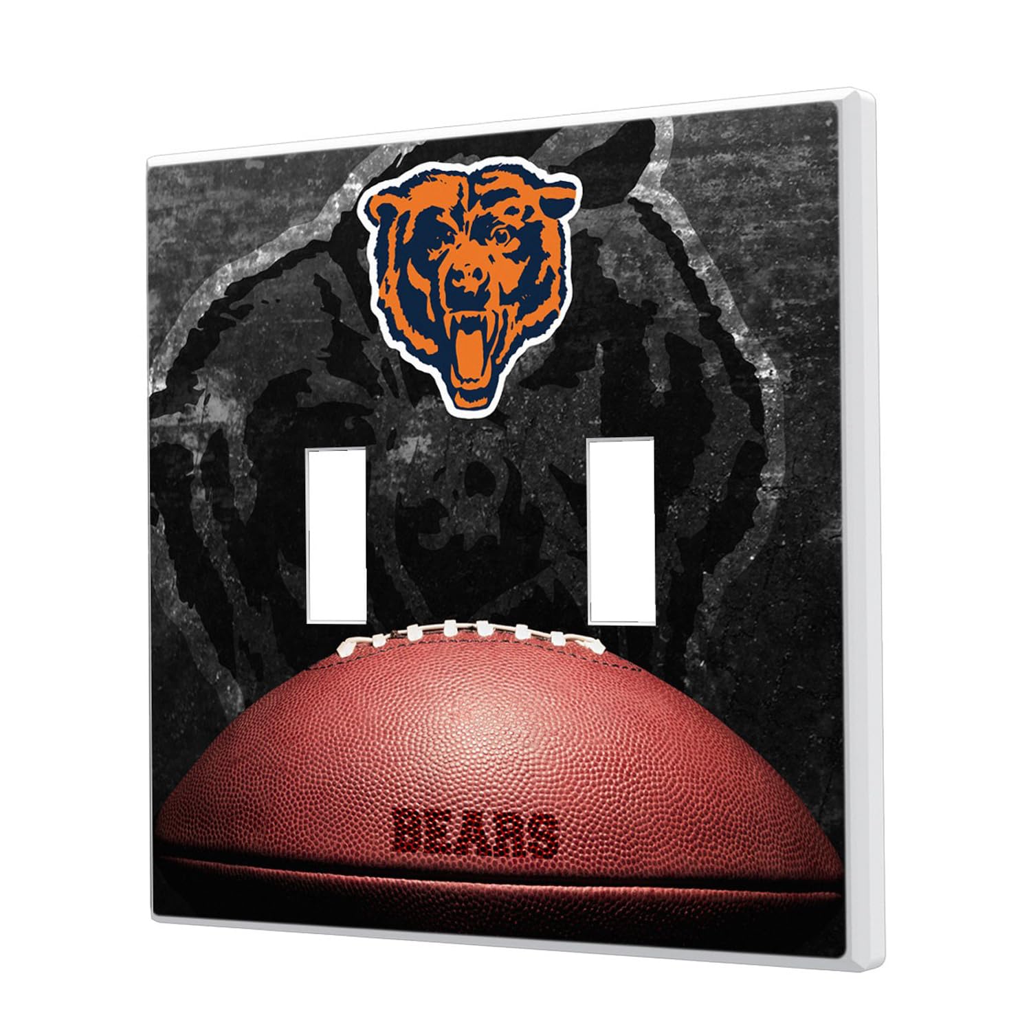 Chicago Bears NFL Team Double Toggle Light Switch Cover Plate - Perfect for Game Room, Man Cave, and Sports Themed Home Decor