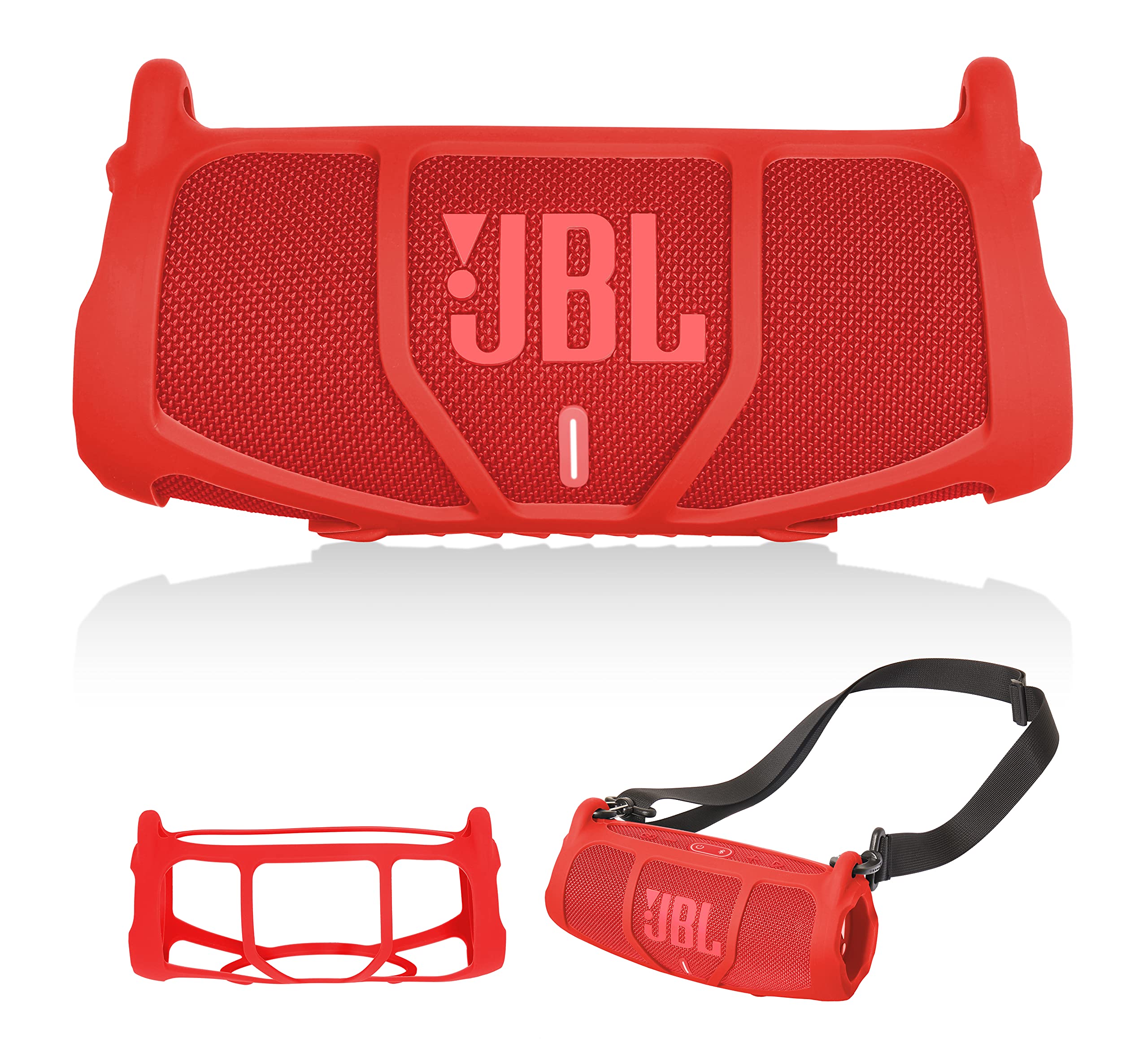 JBL Charge 5 Silicone Protective Cover - Shockproof & Durable Case for JBL Bluetooth Speaker | Perfect Fit, Vibrant Red Color | Ideal for Outdoor Adventures, Beach Parties & Travel Protection