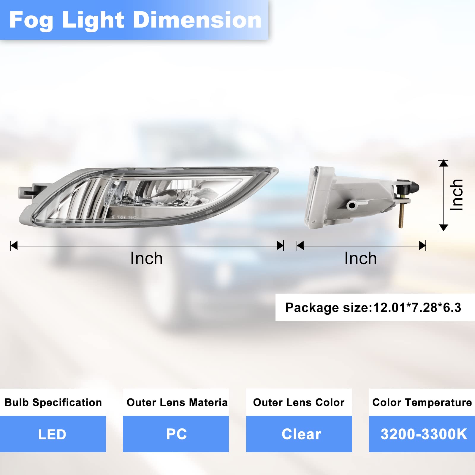 ROXX LED Fog Lights for 2006-2010 Toyota Sienna - OEM Replacement Driving Lights with Wiring Harness & Switch Kit | Upgrade Night Visibility for Safer Driving