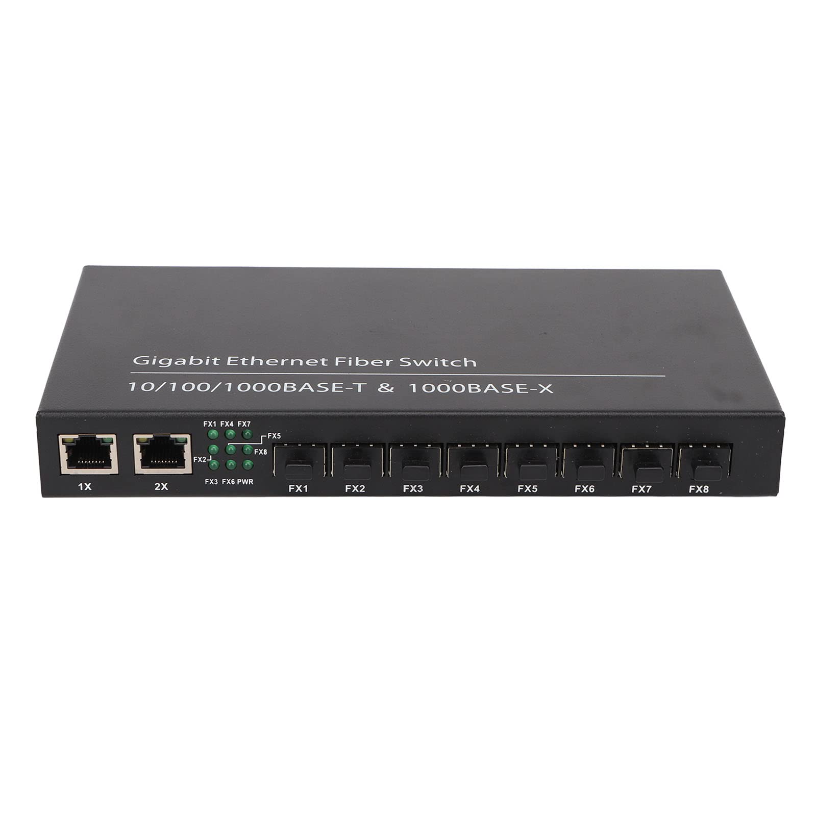 8-Port Gigabit Ethernet Fiber Switch with 2 RJ45 Ports & SFP Slots - 120km Transmission, High-Speed Fiber Media Converter for Efficient Networking | Ideal for Data Centers, Office Networks & Long-Distance Connectivity