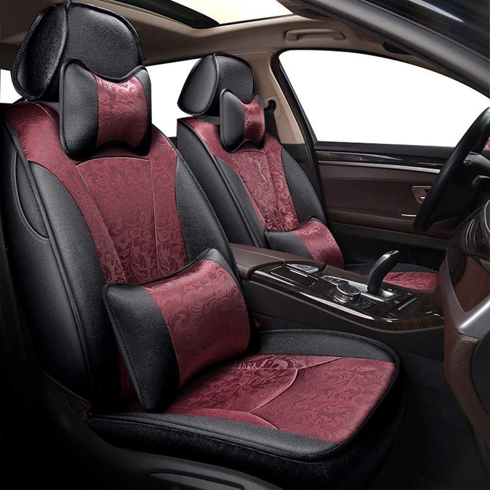 Premium Custom PU Leather Car Seat Covers Full Set with Flax Lining - Universal Fit for Subaru Tribeca, Forester, Impreza, XV, Outback, Legacy (2017 Models) | Durable Seat Protector & Cushion Accessories | Perfect for Daily Commute, Road Trips & Family Protection (Color 8)
