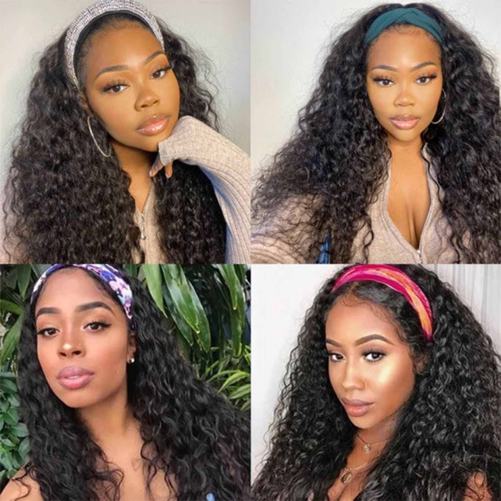 22 Inch Brazilian Virgin Human Hair Wigs for Black Women - Water Wave Curly Machine Made Glueless No Lace Front Wig | Perfect for Daily Wear, Parties & Special Occasions