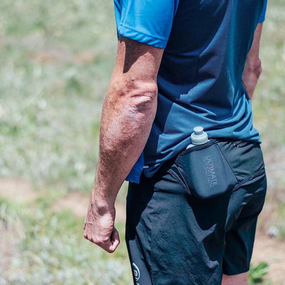 Ultimate Direction Hydro Shorts for Men - Lightweight Running Shorts with Built-in Hydration Pockets, Onyx Black, Large - Perfect for Trail Running, Hiking & Outdoor Adventures