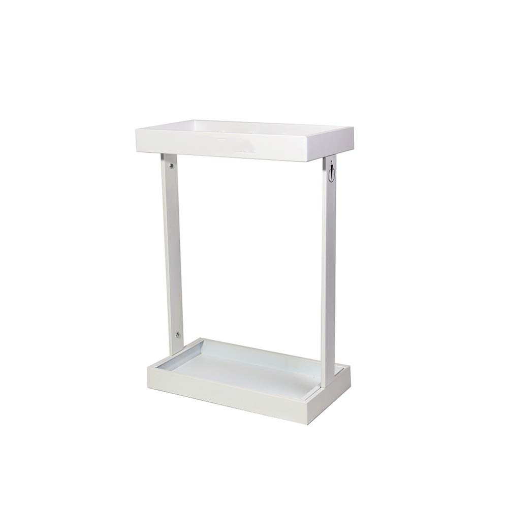 Modern Black Metal Umbrella Stand Holder with Removable Drip Tray - Stylish Indoor/Outdoor Umbrella Storage Rack for Entryway, Patio, Garden & Porch Organization (White)