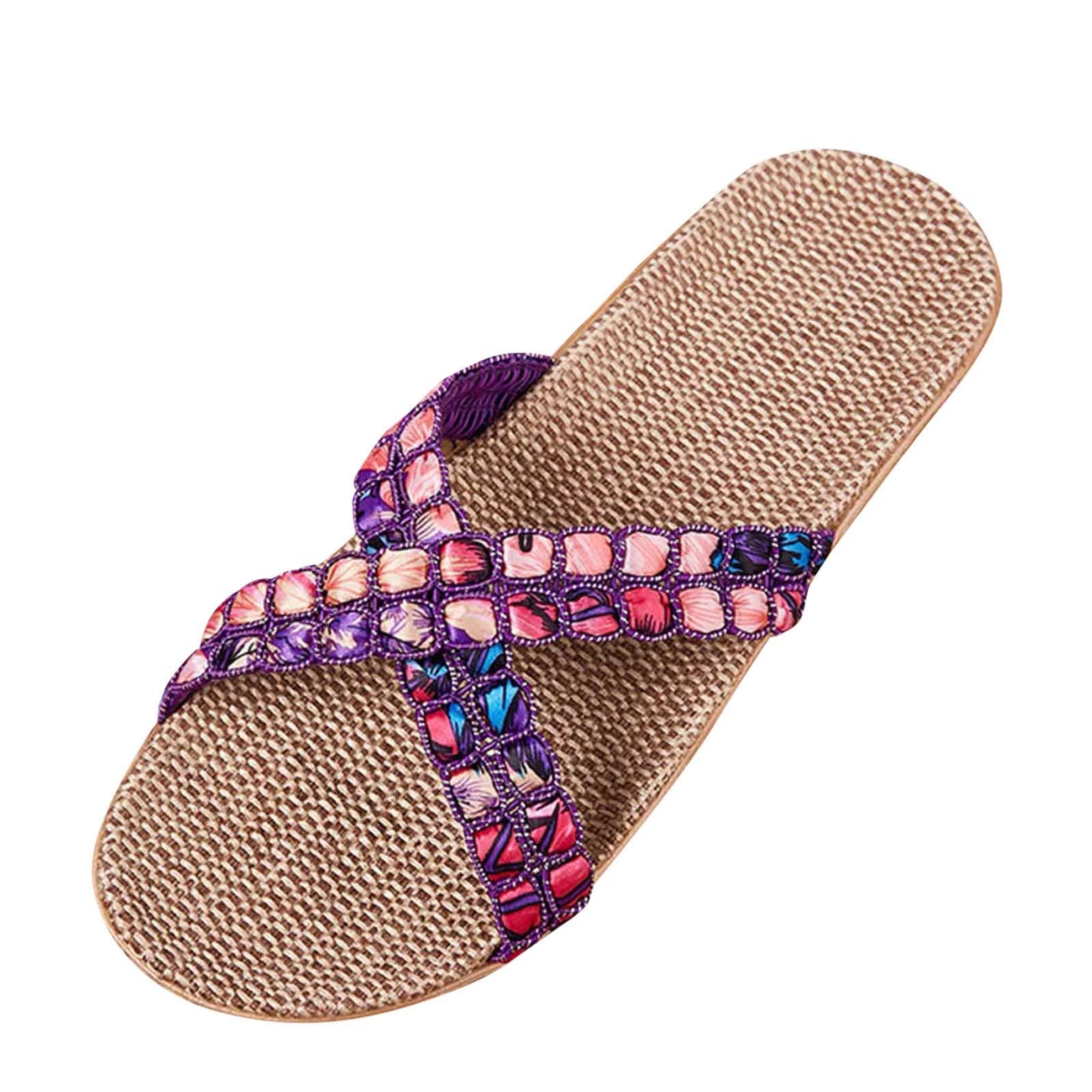 Bohemia Beach Slip On Shoes for Women - Summer Breathable Slippers for Walking & Travel