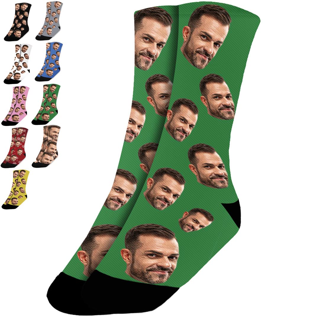 Custom Photo Socks with Dog Face - Personalized Funny Crew Socks for Men & Women | Unique Gift Idea for Pet Lovers, Couples & Christmas