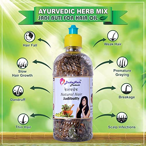 BADAHAIR® Herbal Hair Oil for Hair Growth & Dandruff Control - Natural Ayurvedic Treatment with 21 Herbs (65g) - Perfect for Daily Scalp Massage & Hair Care Routine