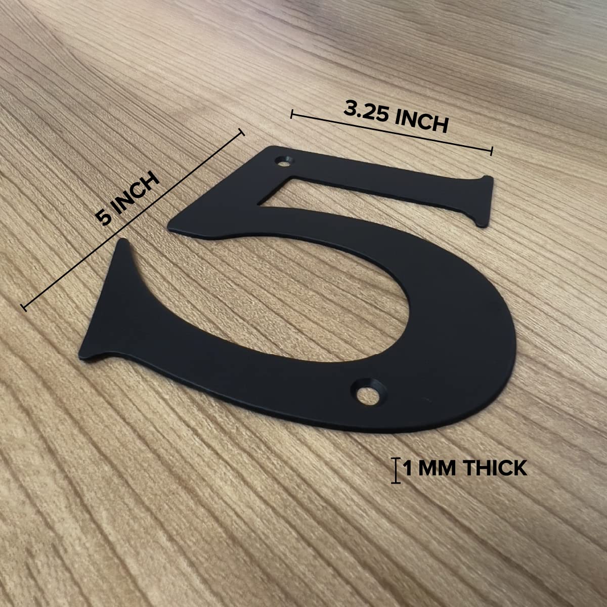 5” Powder Coated Steel Traditional House Numbers - Rust Resistant Matte Black Direct Mount Address Plaque for Home, Mailbox & Business | Durable Outdoor Signage Made in USA | Perfect for Front Door, Porch & Yard Decor