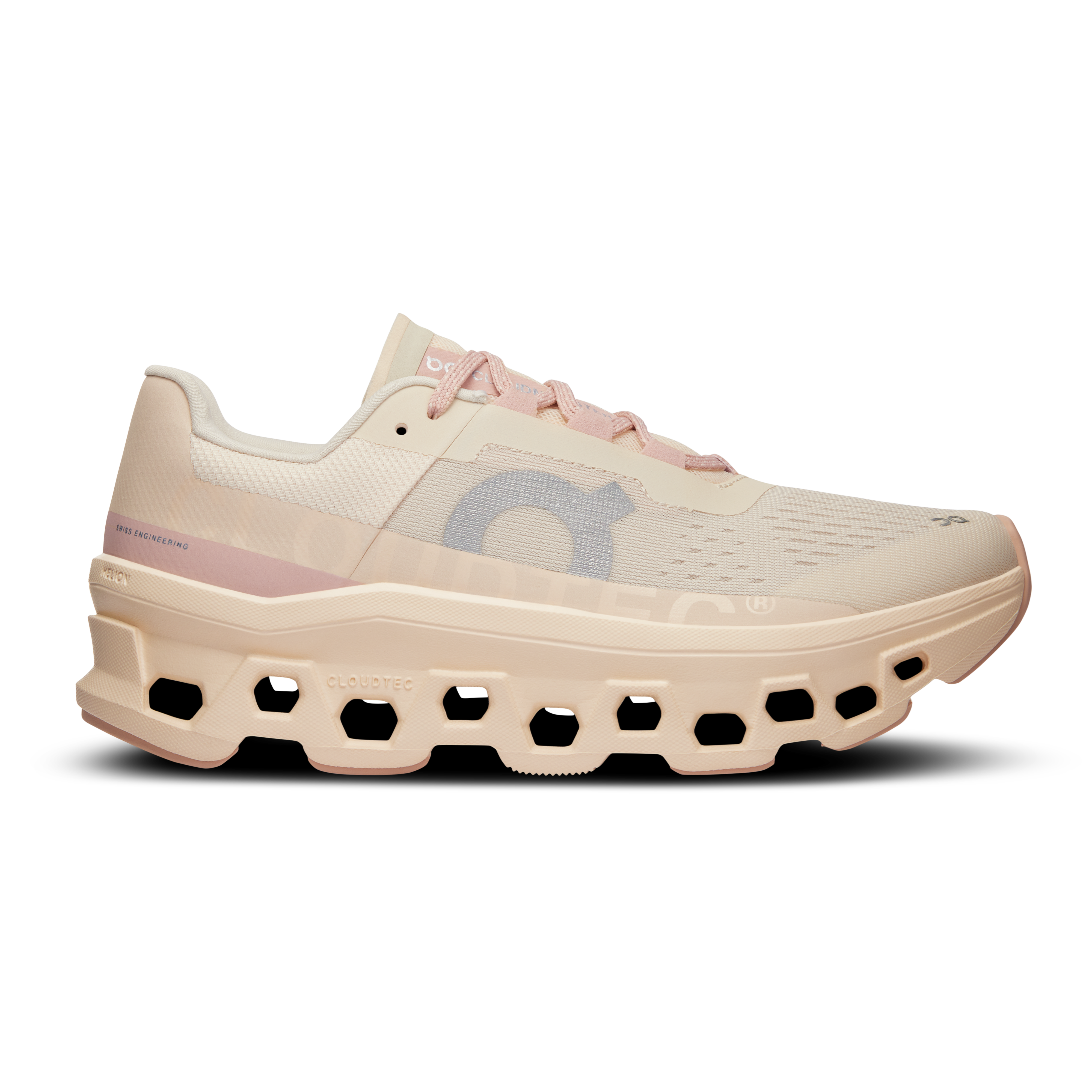 On Running Women's Cloudmonster Running Shoes - Moon/Fawn Color | Lightweight Cushioned Sneakers for Jogging, Gym Workouts & Everyday Wear