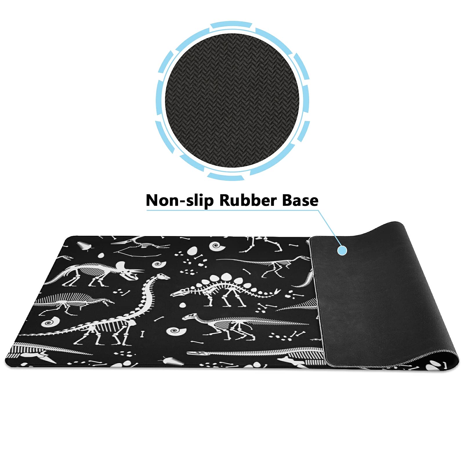Dinosaurs Gaming Mouse Pad - Extra Large Non-Slip Desk Mat for Computer & Laptop (31.5x11.8 Inches) - Perfect for Gaming, Office Work & Home Use