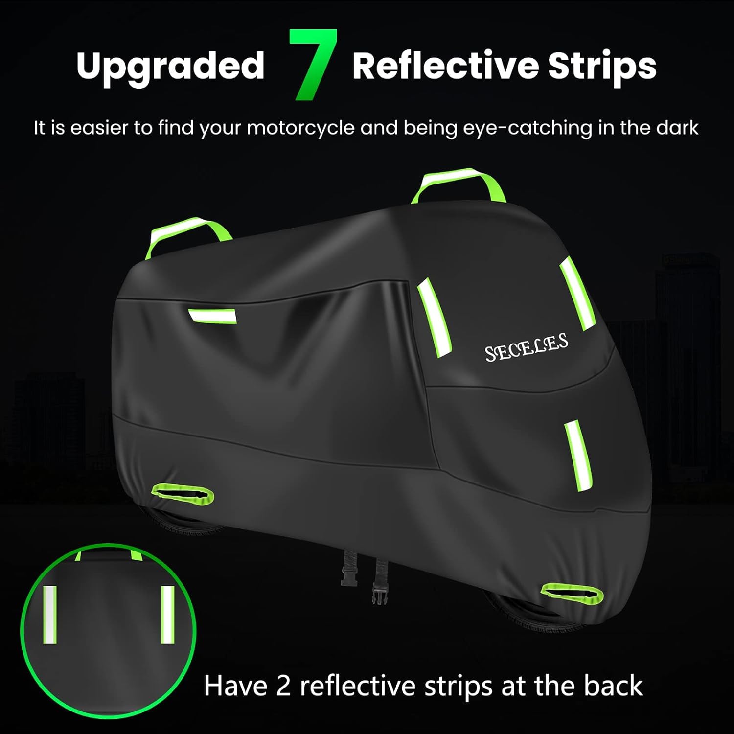 SECELES All-Weather Motorcycle Cover for Honda Grom, Navi, Monkey 125, Kawasaki Z125 Pro & TNT Mopeds (74