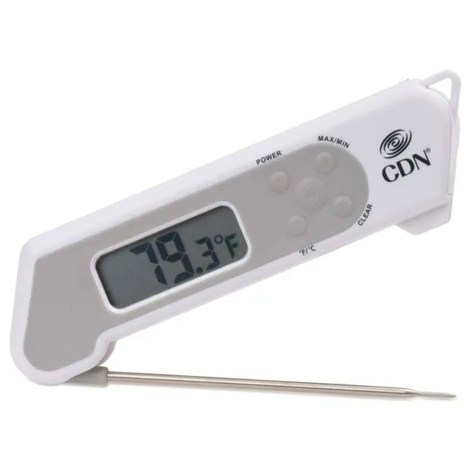 Premium White Folding Thermocouple Thermometer - Accurate Digital Temperature Probe for Cooking, BBQ, HVAC & Industrial Use