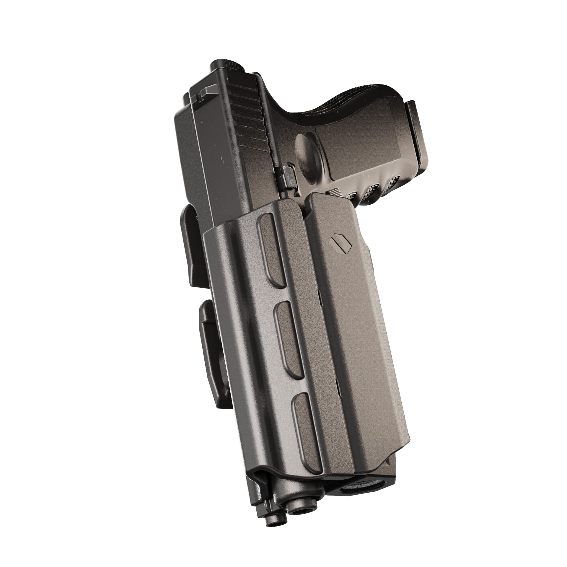 Orpaz T40 G17 Left-Handed OWB Light Bearing Holster - Level II/III Retention - Compatible with Glock 17 Pistols & Most Weapon Lights, Lasers, Sights & Optics - Perfect for Concealed Carry, Duty Use & Range Training