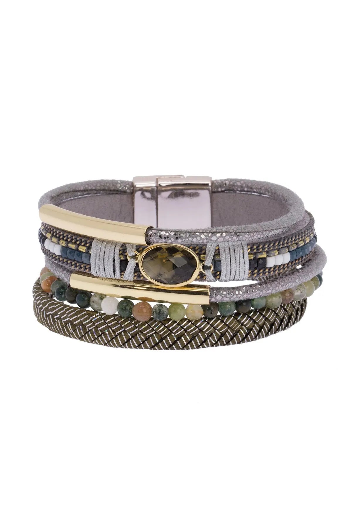 Granada Punch Leather Bracelet for Women - Handmade Genuine Leather Wristband - Boho Chic Fashion Accessory for Casual Wear & Gift Giving